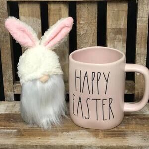 New Mini Easter Bunny Plush Gnome Pink White Gray with Ears